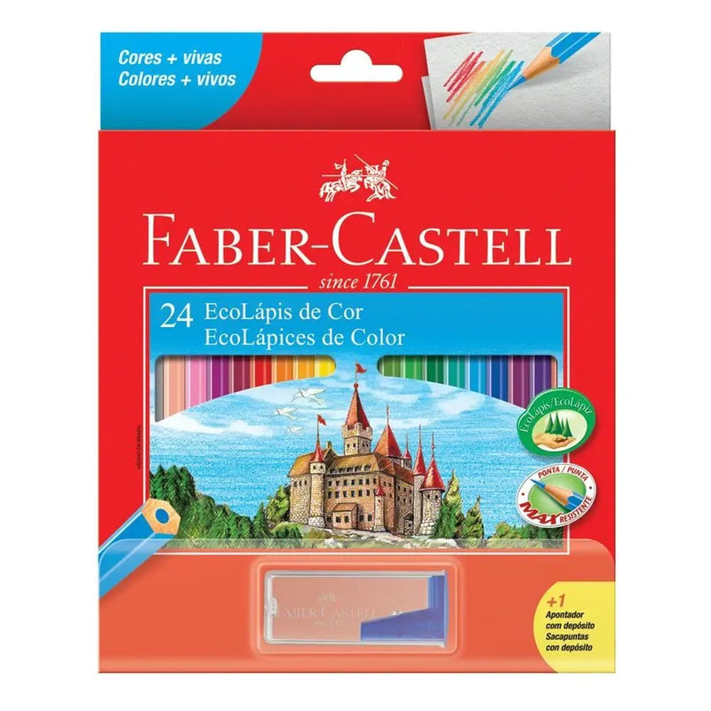 Ecolapis de Cor 24 Cores + 1 Apontador - Faber Castell