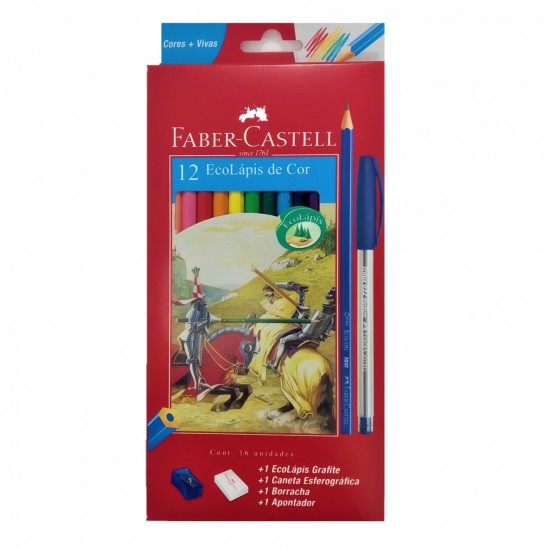 Ecolapis de Cor 12 Cores + Kit - Faber Castell