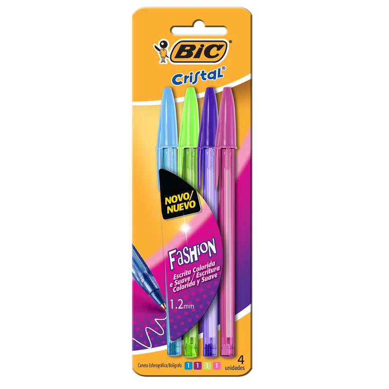 Caneta Cristal Fashion 4 Unidades - Bic