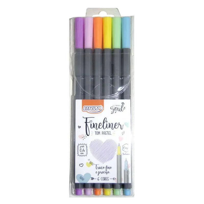 Fineliner Tom Pastel 6 cores - BRW