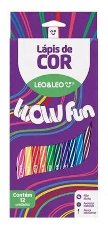 Lapis De Cor Wow Fun 12 Cores Redondo - Leo&leo