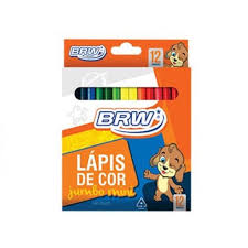 Lapis de cor 12 cores Jumbo Mini - Brw