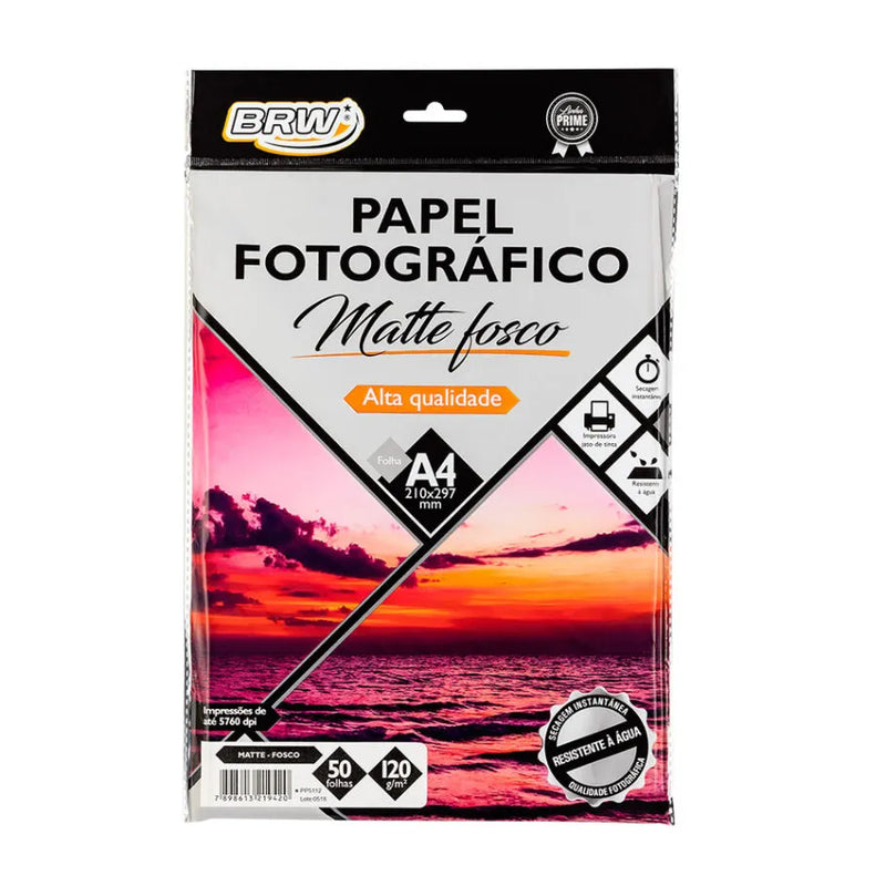 Papel Fotográfico A4 Matte Fosco 50 Folhas - BRW